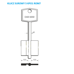 Klucz surowy 5KPO1 ROM7 ZASUWA DWUPIÓROWA