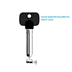 Klucz surowy MLT10RP176 - MTK8RP - MUL-T-LOCK