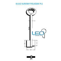 Klucz surowy Polaszek PL1 długi