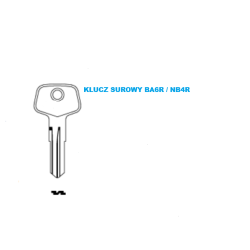 Klucz surowy BA6R - NB4R - BT4 - BAGAŻNIK DACHOWY, BOX, KOREK WLEWU PALIWA