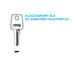 Klucz surowy EL9 DO SKRZYNEK POCZTOWYCH EURO LOCK
