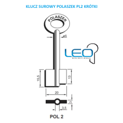 Klucz surowy POLASZEK PL2 krótki