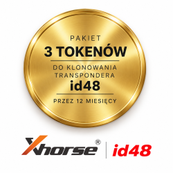 Xhorse - pakiet 3 tokenów dziennie do klonowania transpondera id48 przez 12 miesięcy Xhorse - pakiet 3 tokenów dziennie do klonowania transpondera id48 przez 12 miesięcy