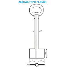 Klucz surowy 7KPO PŁOŃSK ZASUWA DWUPIÓROWA PCV